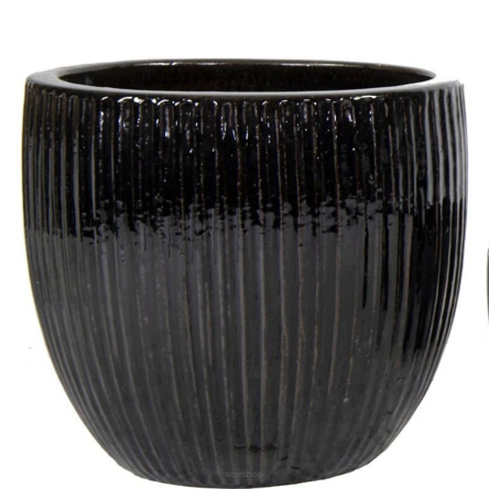 DONICA CERAMICZNA  PORTLY EGG RIB SHINY BLACK