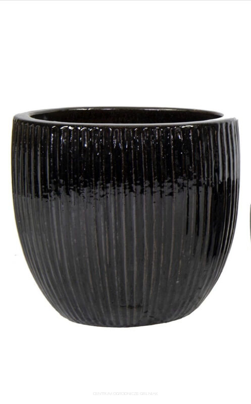 DONICA CERAMICZNA  PORTLY EGG RIB SHINY BLACK