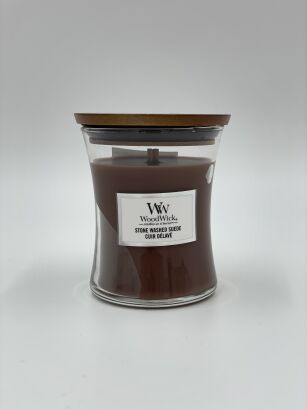 ŚWIECA ZAPACHOWA WOODWICK STONE WASHED SUEDE 275G 