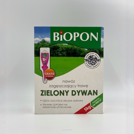 NAWÓZ ZAGESZCZAJĄCY TRAWĘ ZIELONY DYWAN 5KG BIOPON 